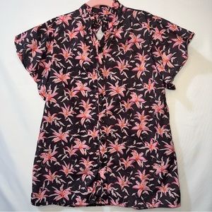 ACACIA HONEY Madonna flowers hawaiian dress/top little girls size Large 4-5